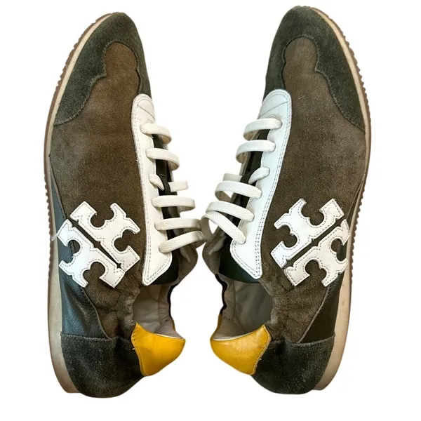 Tory Burch Retro Olive Suede Trainers Sneakers Size 9‎ - Image 8