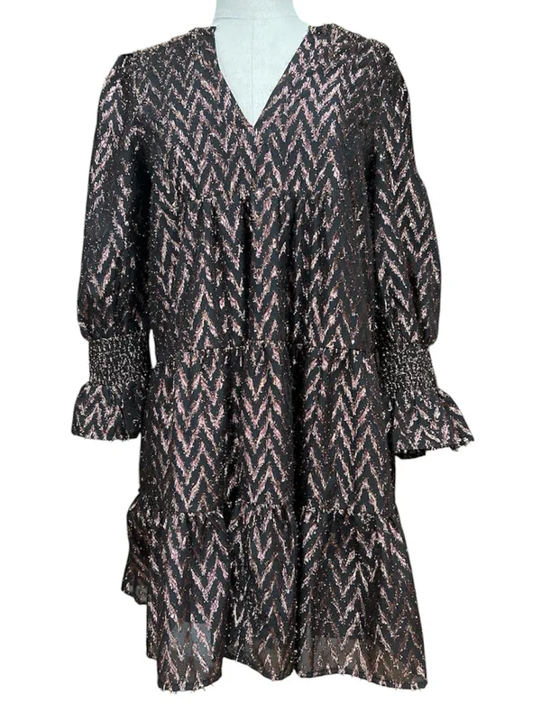 Tuckernuck Pomander Place Kenzo Long Sleeve Mini Dress in Metallic Ikat Medium - Image 3