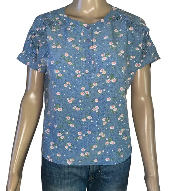 Zink London floral ruffle trim blouse - Image 5