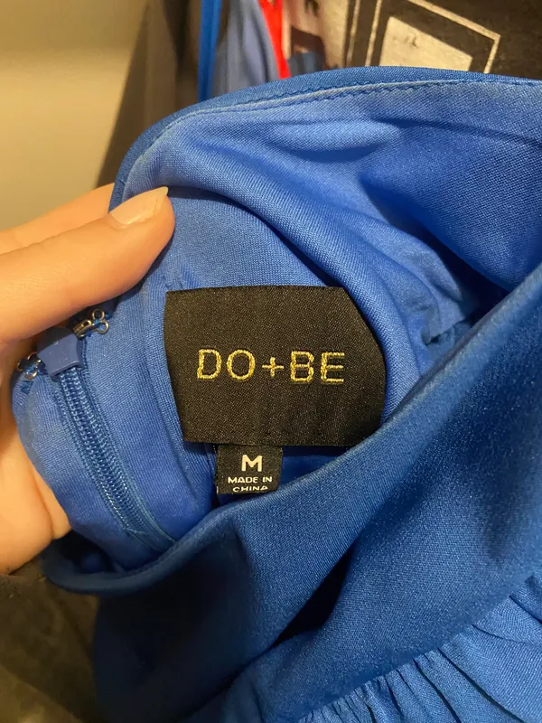 DO+BE One Shoulder Ruffle Blue Dress - Image 6