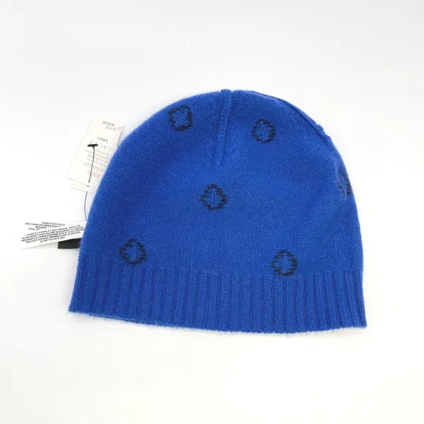 Talbots Cashmere Polka Dot Beanie Hat OS Blue Soft Warm Cozy Preppy Indie Winter - Image 5