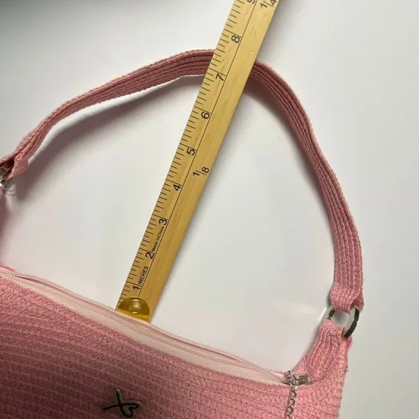 Betmar pink woven satchel or top handle bag. - Image 6