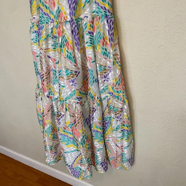 $255 C/MEO Collective Set Up‎ Multicolored Burn Out Midi cocktail Dress sz. 4 S - Image 7