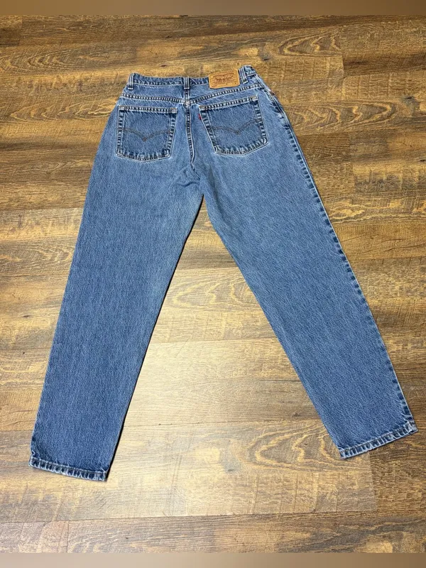 Vintage 90s Levi's 550 Jeans Relaxed Tapered Leg 10 Misses Blue USA Cotton - Image 2