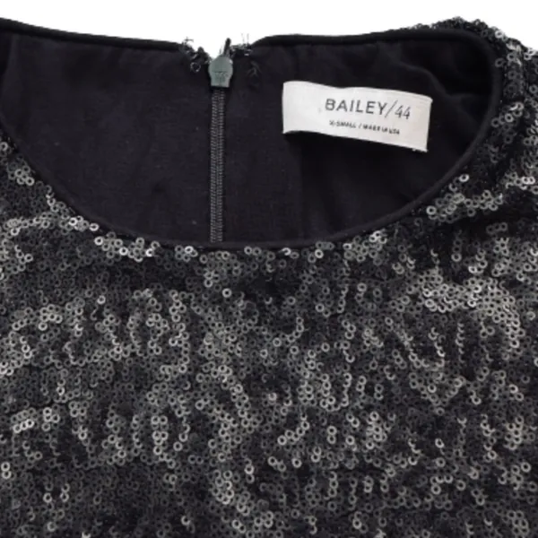 Bailey 44 Top Celebration Black Sequined Crewneck Short Sleeve Top XS NEW - Image 4