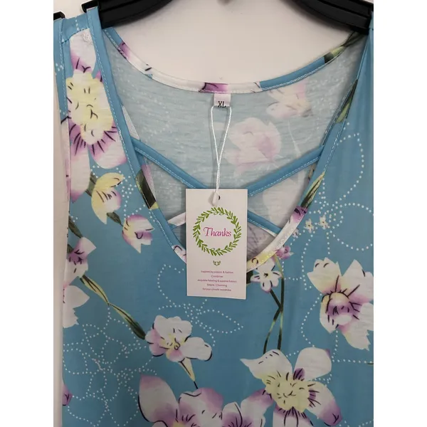 New Women’s Maxi Dress Super Soft Blue floral size Large/XL - Image 5