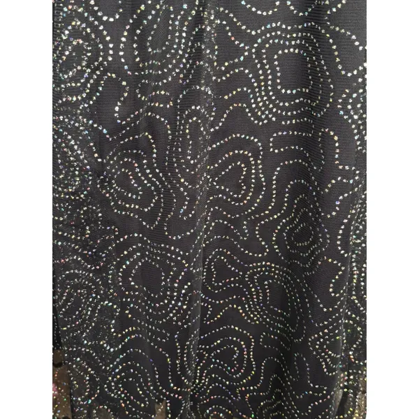 Vintage‎ All That Jazz Black Mesh Rhinestone Maxi Dress Open Back Party Wedding - Image 4