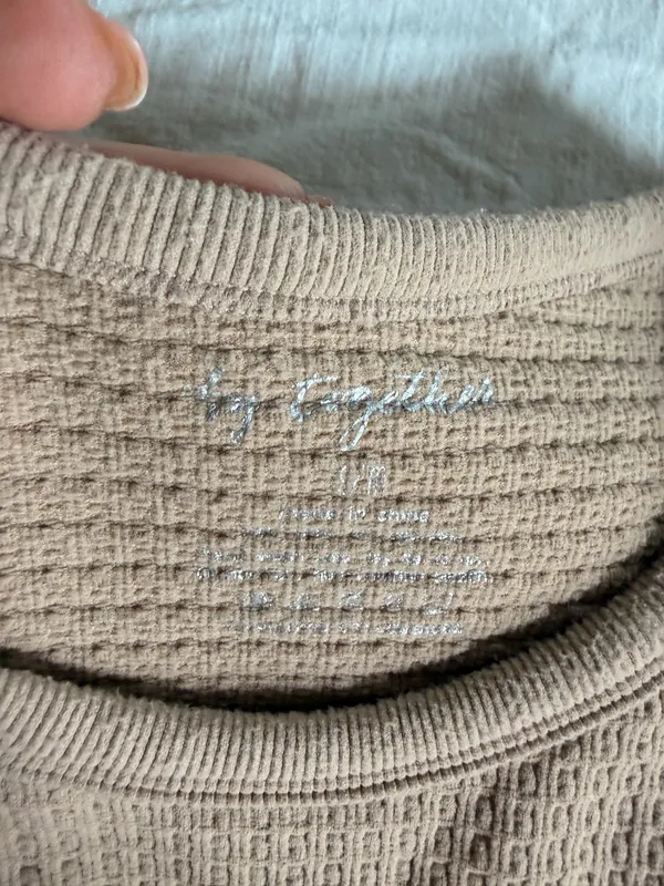 By Together Taupe Waffle Knit Cropped Tank Top Size Small - Image 2