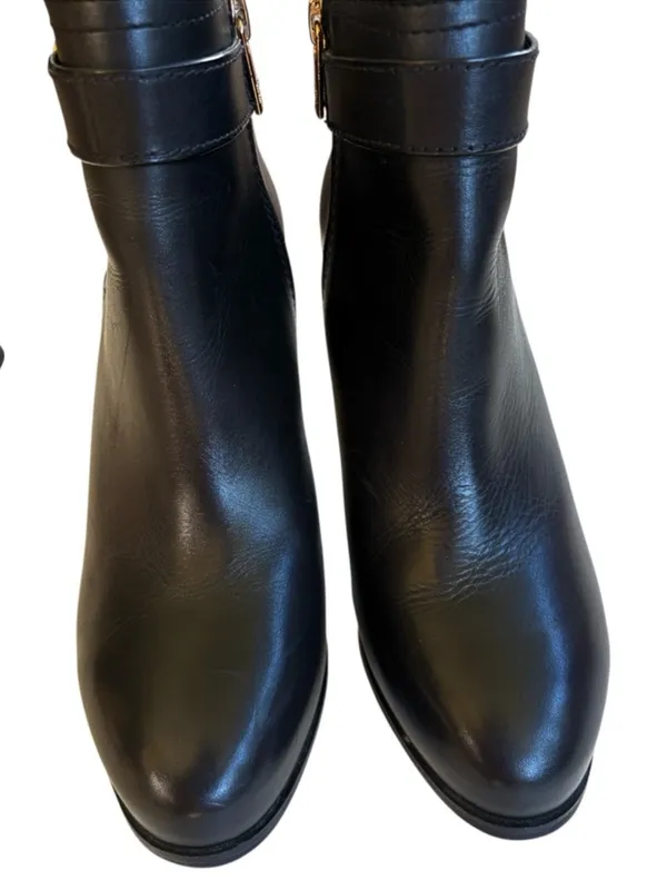 EUC Tory Burch Leather Bristol Heeled Ankle Boots Black Size 7.5 - Image 6