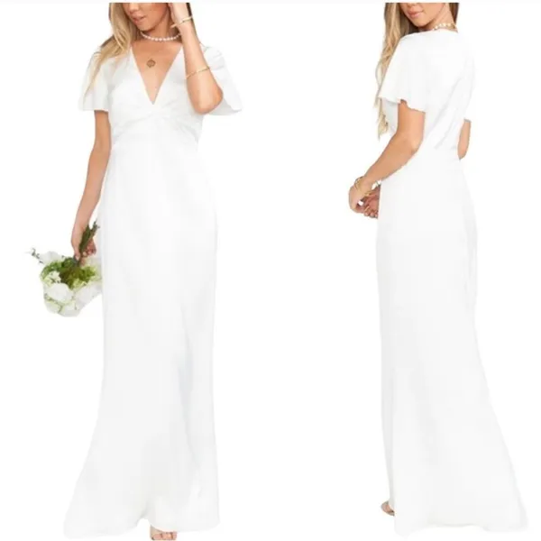 Show Me Your Mumu Rome Twist Gown Ivory Luxe Satin Extra‎ Large - Image 2