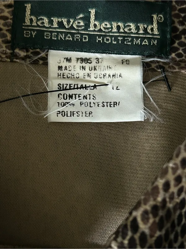 Harve Benard Holrzman Vintage Womens Snake-Print Button Front Jacket - Image 10