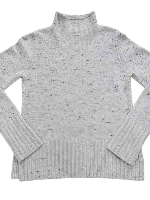 Madewell Gray Nep Merino Wool Blend Mock Neck Rib Knit Sweater Women’s Small Top - Image 2