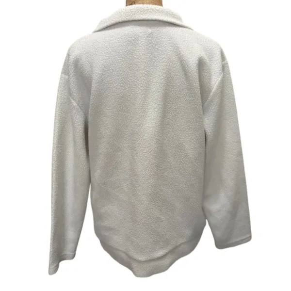 Koolaburra by UGG White Sherpa Fleece Quarter Zip Pullover‎ Sweatshirt Medium - Image 3