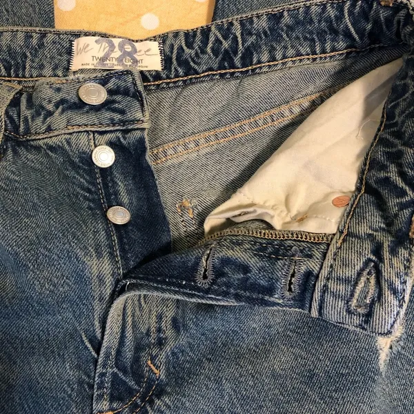 NEW Free People Acadia High Rise distressed Button Fly Jeans 28 - Image 11