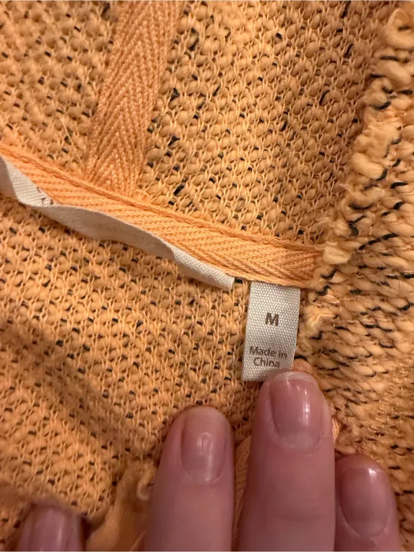 Soft Surrounding Cozumel Henley Cozy Hooded Button Pullover Sweater Orange M - Image 4