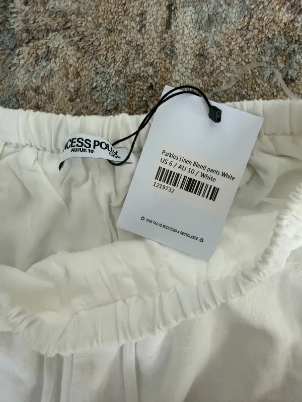 Princess Polly White Pants Linen - Image 2