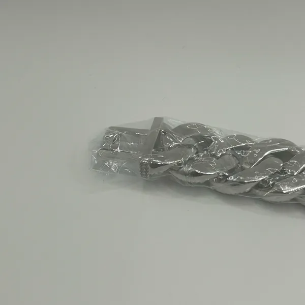 Moissanite Cuban Bracelet Miami 4 Row Iced Hip Hop Silver 20mm 6.5 Inch Women - Image 7