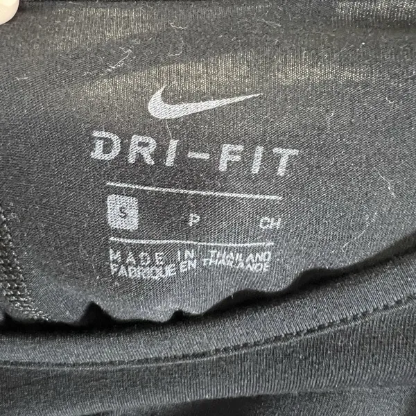 Nike Shirt Women's Small Black‎ Sheer Logo Round Neck Short Sleeve Dri Fit - Image 4