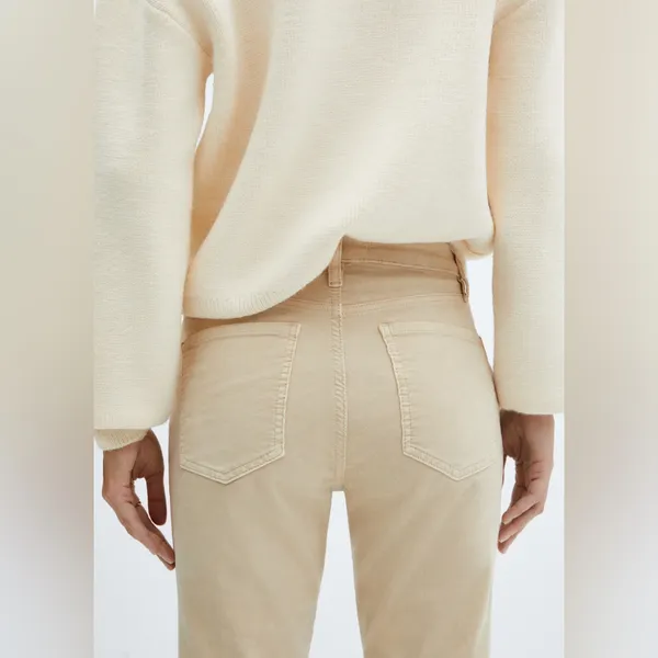 Mango Cream-Colored cropped flared Corduroy Jeans‎ - Image 4