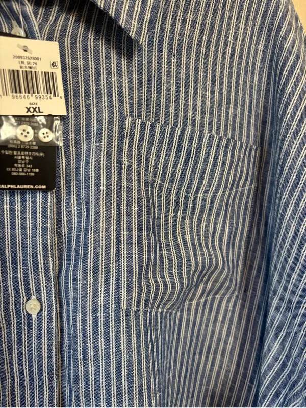 NWT Ralph Lauren Women’s Shirt Relaxed Fit Pinstripe 100% Linen Pinstripe Button - Image 4