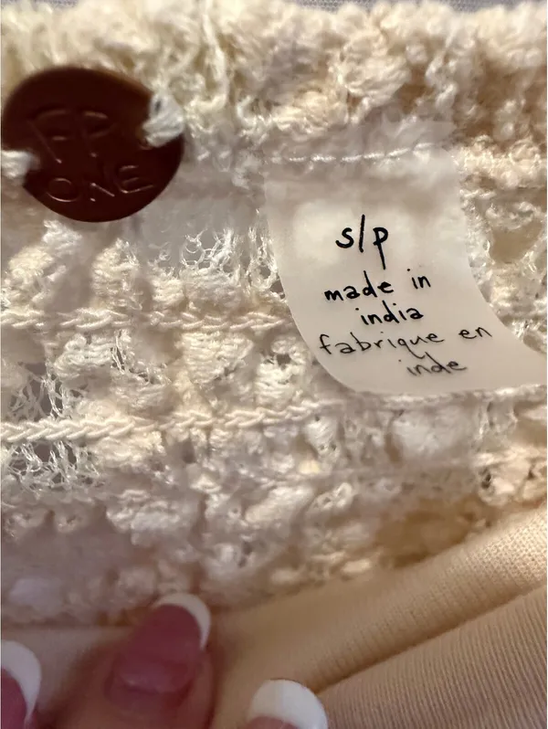 Free People Ivory Crochet Lace Strapless Bandeau Top S/P - Image 4