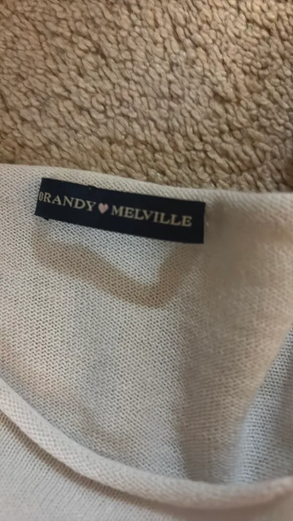 Brandy melville white cropped off the shoulder - Image 2