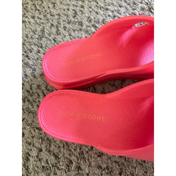 Sun & Shadow Sun & Stone Isllap Coral Women's Platforms‎ Slip on Slide Sandals Size 7 - Image 3
