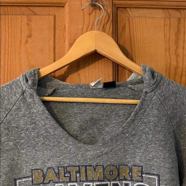 NFL Baltimore Ravens Football Team Size Large Gray Hoodie Unisex Sweatshirt - Image 4