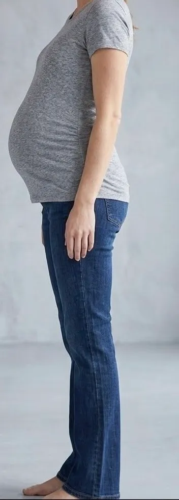 Liz Lange Dark Wash Maternity Bootcut Jeans (Size 6 - Image 4