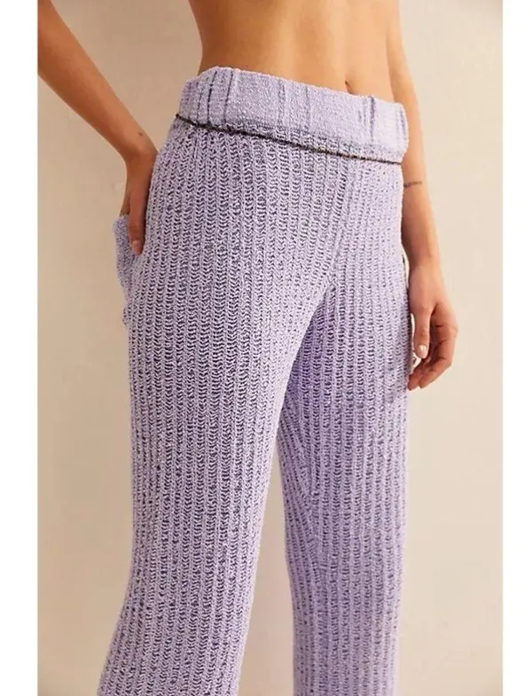 Free People Veronica Sweater Pants in Lavender Field Combo - Image 3