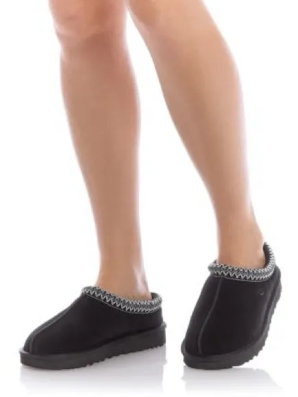 UGG Tasman II Black Suede Shearling Slippers EU 38 US 7 Cozy Mule Clogs - Image 2