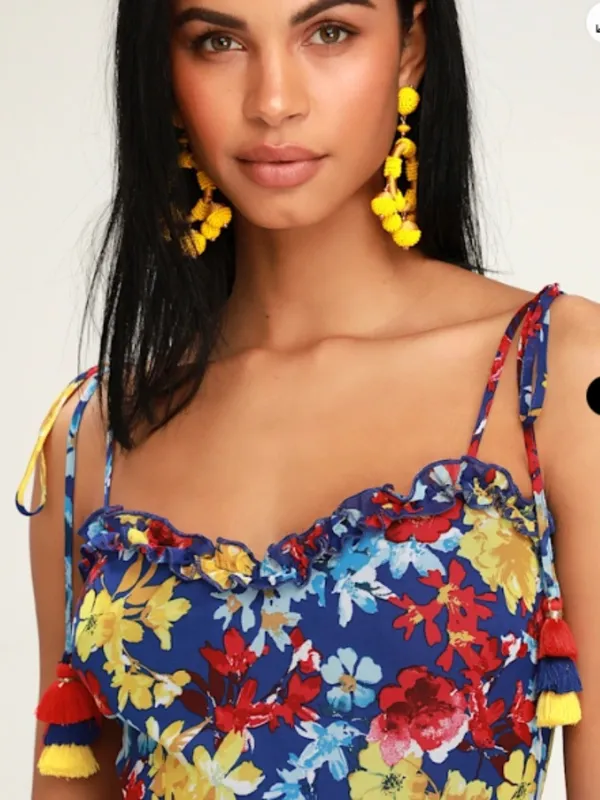 LULUS Flirty Sexy Tropical Vacation Resort Flirty Flowy FLoral Summer Dress - Image 2