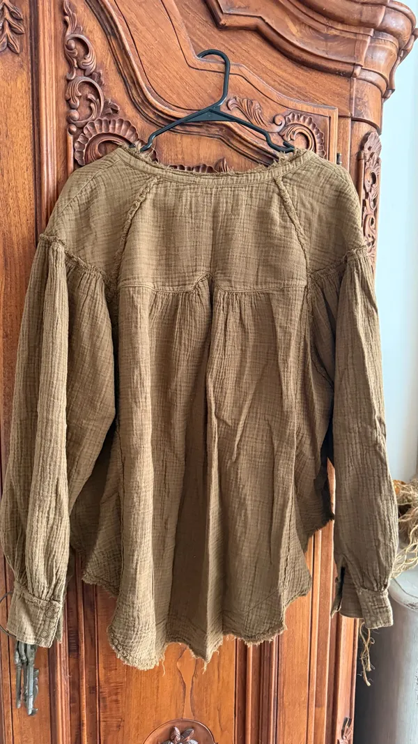 We the free brown linen blouse - Image 2