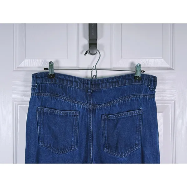 French Connection Wide Leg Side Slit Jeans Size 8 Blue Festival Rave Y2K 90s - Image 7