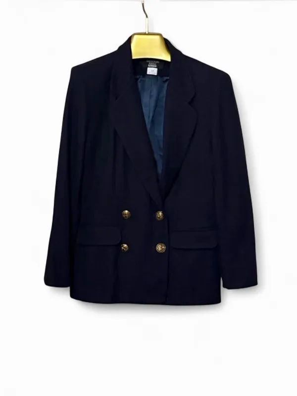 Katherine Marie Petite Classic Navy Blue Wool Double-Breasted Blazer Sz 6P - Image 2