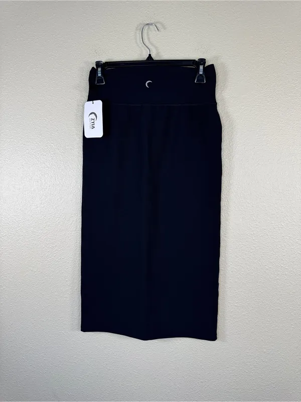 Zyia Active Black Stretch Reve Crossover Pencil Skirt Womens L Athletic Casual - Image 6