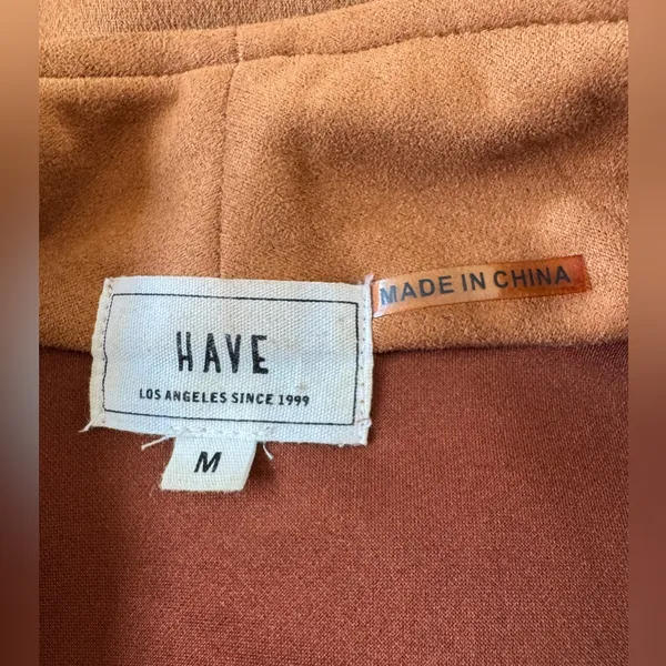 Have Tan Faux Leather Full Zip Lightweight Jacket Size M - Image 7