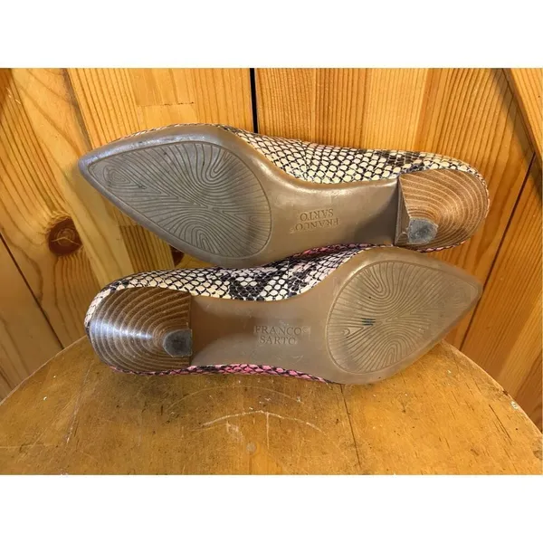 Franco Sarto Women's Pink Cobra Faux Snake Skin Pattern Pump Heels Size 6M - Image 7