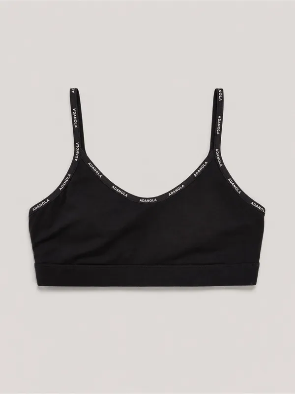 Adanola Black Logo-Strap Sports Bra Small - Image 2