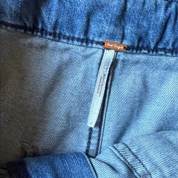 Free People Light Blue Denim Mini Skirt - Image 3