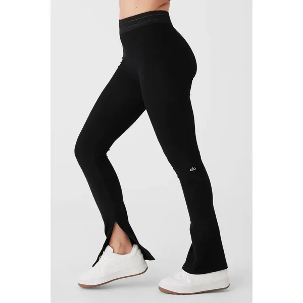Alo Seamless Luxe Terry High Waist Cuddle Legging -New Women Black | Size: XXS - Image 3