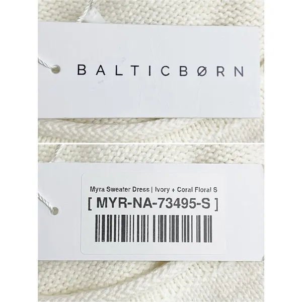 NWT Baltic Born Myra Sweater Midi Dress Sz Small Ivory Coral Floral Knit Pockets - Image 13