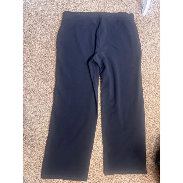 T by Talbots Womens XL Black Wide Leg Lounge Pants Pockets Pull on Athleisure - Image 4
