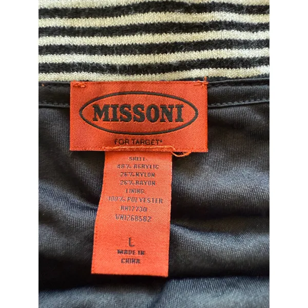 Missoni for Target Black White Zigzag Knit‎ Tank Dress Size L - Image 4