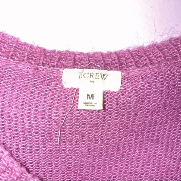 J Crew Size S Alpaca Wool Cardigan Purple Button Up Long Sleeve Knit Preppy - Image 4