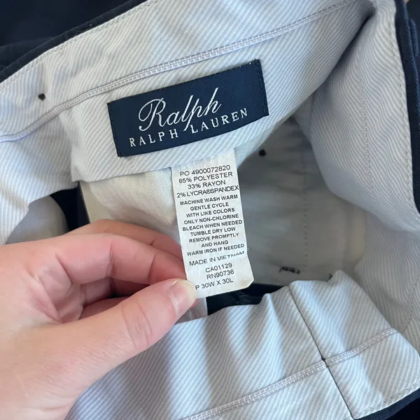 Ralph Lauren Men’s Classic Fit Blue Plaid Dress Pants Size 30X30 - Image 7