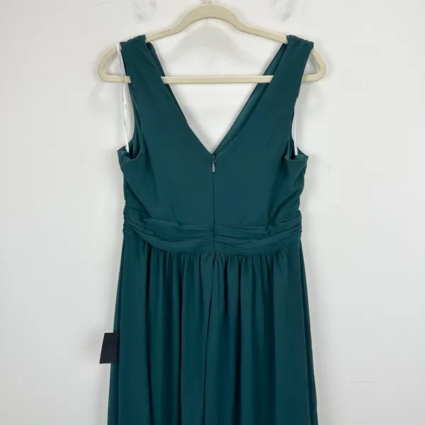 Lulus Thoughts of Hue Emerald Green Surplice Maxi Dress Formal Large NWT - Image 12