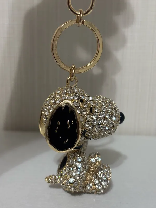 Snoopy rhinestone keychain Gold - Image 2