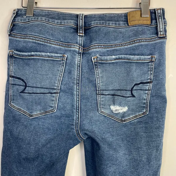 American Eagle Hi Rise Jeggings Distressed Thrashed Skinny Ankle Jeans womens 8 - Image 8