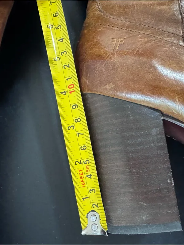 Frye Parker Tall Cognac Brown Leather Mid-Heel Knee Boots - Image 11